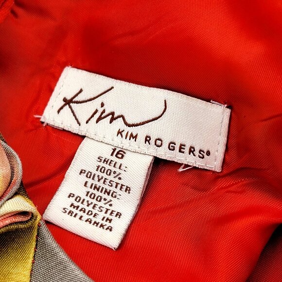 Kim Rogers Floral Sleeveless Dress With Rosette Neckline & Side Zipper - Picture 6 of 13